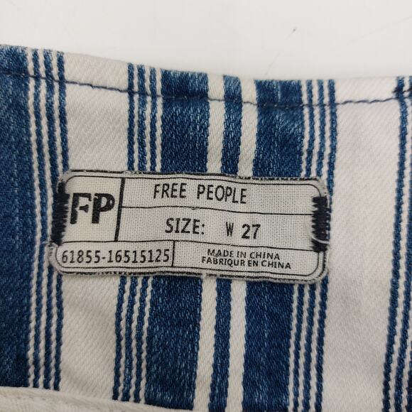 Free People Jolene Striped Blue White Bell Bottom Flared 27 - Picture 13 of 14